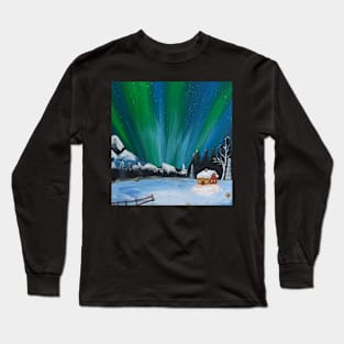 The colours of winter - aurora borealis Long Sleeve T-Shirt